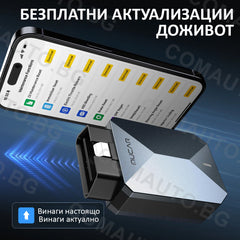 MUCAR BT200 MAX, любителски уред за автодиагностика за леки автомобили, CAN-FD, 15+ серв. функции, двупосочен тест, доживотен ъпдейт