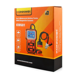 KONNWEI KW681, 2в1 тестер за акумулатори (6V/12V) и OBD2 любителски уред за автодиагностика, TFT дисплей