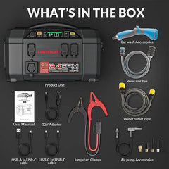 Jump Starter с въздушен компресор за измиване под налягане Lokithor AW401, 2500Amp