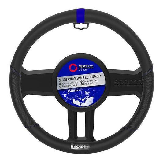 Калъф за волан SPARCO за максимален комфорт - черен със синьо