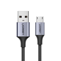 micro USB кабел за зареждане на телефон - 2 метра, сив