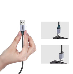 micro USB кабел за зареждане на телефон - 2 метра, сив