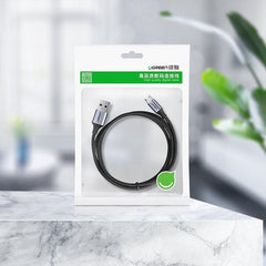 micro USB кабел за зареждане на телефон - 2 метра, сив