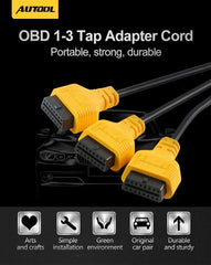 OBD2 кабелен сплитер, 1 към 3, 50 см, 16 пин към три броя 16 пин - AUTOOL