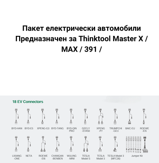 Пакет електрически автомобили за Thinktool Master X / MAX / 391 / - преходни кабели, софтуер и лиценз 24м