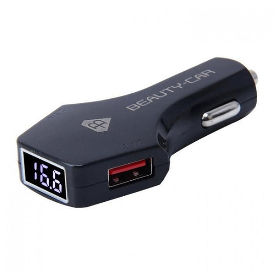 USB зарядно с 2 порта за автомобила и волтметър