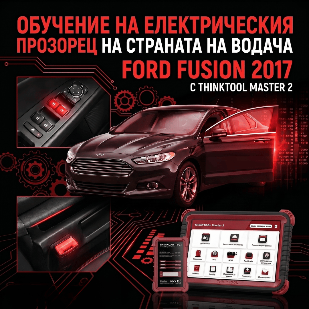 THINKTOOL MASTER 2 | Обучение на електрическия прозорец от страната на водача на Ford Fusion 2017