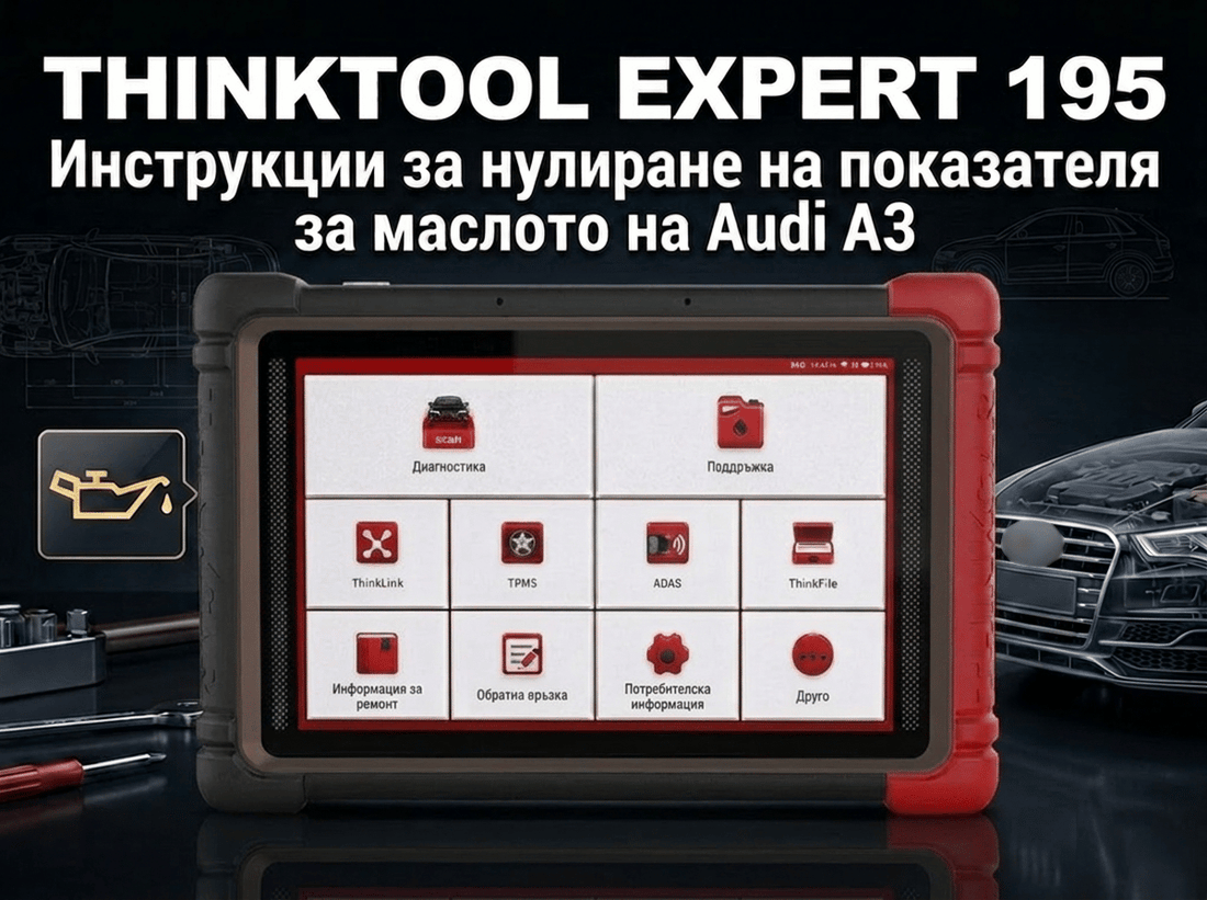 THINKTOOL EXPERT 195 | Инструкции за нулиране на показателя за маслото на Audi A3
