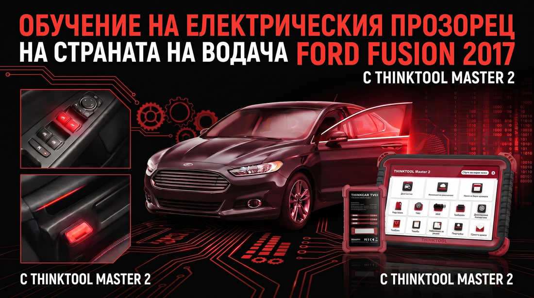 THINKTOOL MASTER 2 | Обучение на електрическия прозорец от страната на водача на Ford Fusion 2017