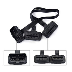 16-пинов мъжки към двоен женски OBDII OBD кабел-разклонител