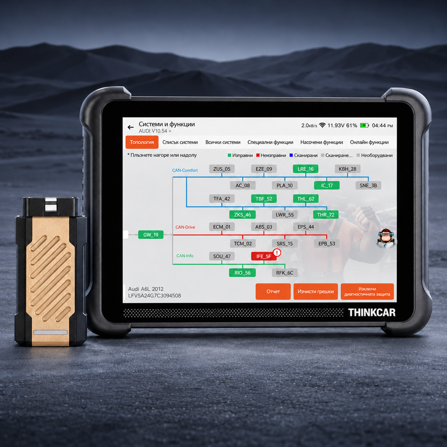 THINKTOOL 191 (професионалната версия на THINKSCAN 689BT PRO), диагностичен уред за леки автомобили, меню на БГ, 35+ серв. функции, DoIP/CAN FD, 2 год. ъпдейти + Обучение и COMI Lite подарък