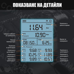 AUTOOL PT610 - цифров манометър за цилиндри на автомобили и камиони