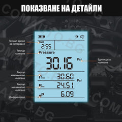 AUTOOL PT630 - манометър за гориво с цифров дисплей