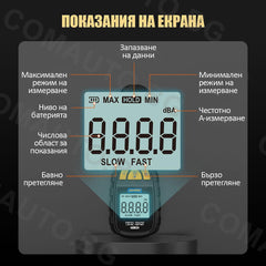 Цифров шумомер уред за измерване на звука - AUTOOL TN201