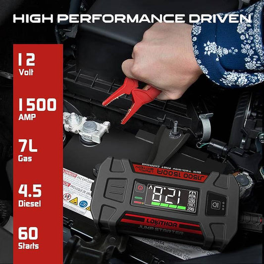 Стартов бустер Lokithor J1500 със защитна батерия, 1500Amp