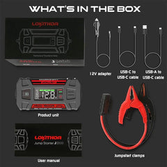 Стартов бустер Lokithor J1500 със защитна батерия, 1500Amp
