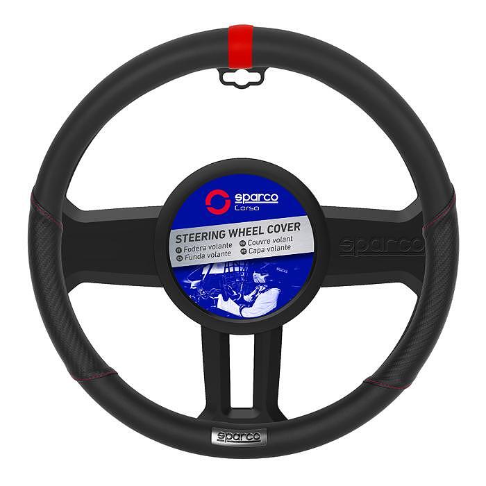 Калъф за волан SPARCO за максимален комфорт - черен с червено