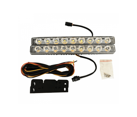 LED дневни светлини с бягащ мигач - 25 см прави