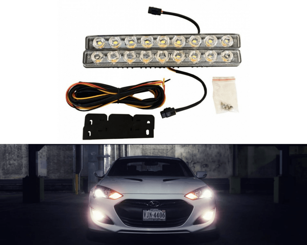 LED дневни светлини с бягащ мигач - 25 см прави