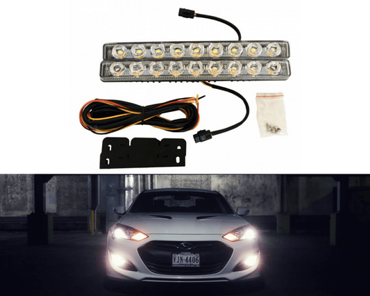 LED дневни светлини с бягащ мигач - 25 см прави
