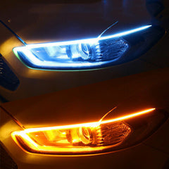 LED DRL гъвкава мека LED лента за фарове (бяла+жълта светлина)