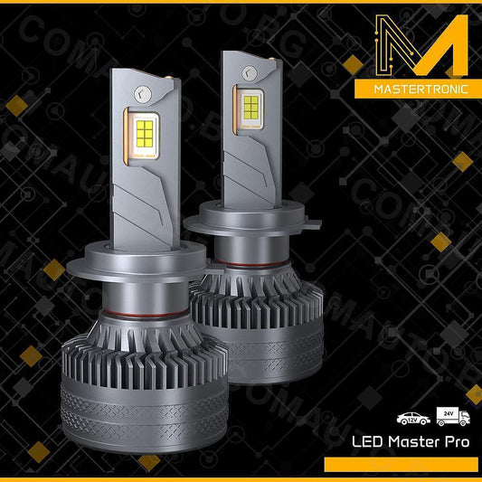 LED Master Pro - LED крушки MASTERTRONIC 12/24V, 6000K, 140W, H4