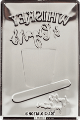 Метална табела Whiskey & Cigars - 15 x 20 см