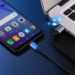 micro USB кабел за зареждане на телефон - 2 метра, сив