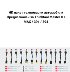 Пакет тежкотоварни автомобили за Thinktool Master X / MAX / 394 - преходни кабели, софтуер и лиценз 12м.